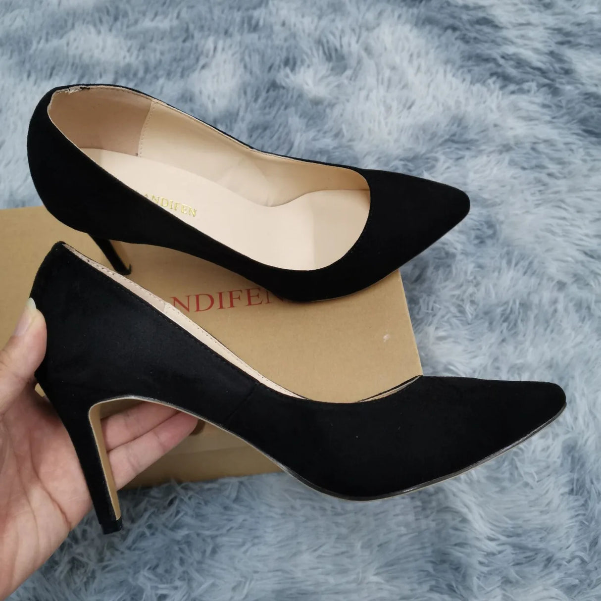 8cm Suede Pointed Pumps – Red Party Heels