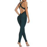 GymHalo™ – Backless Halter Skinny Jumpsuit (Fitness-Focused, Breathable & Bold)