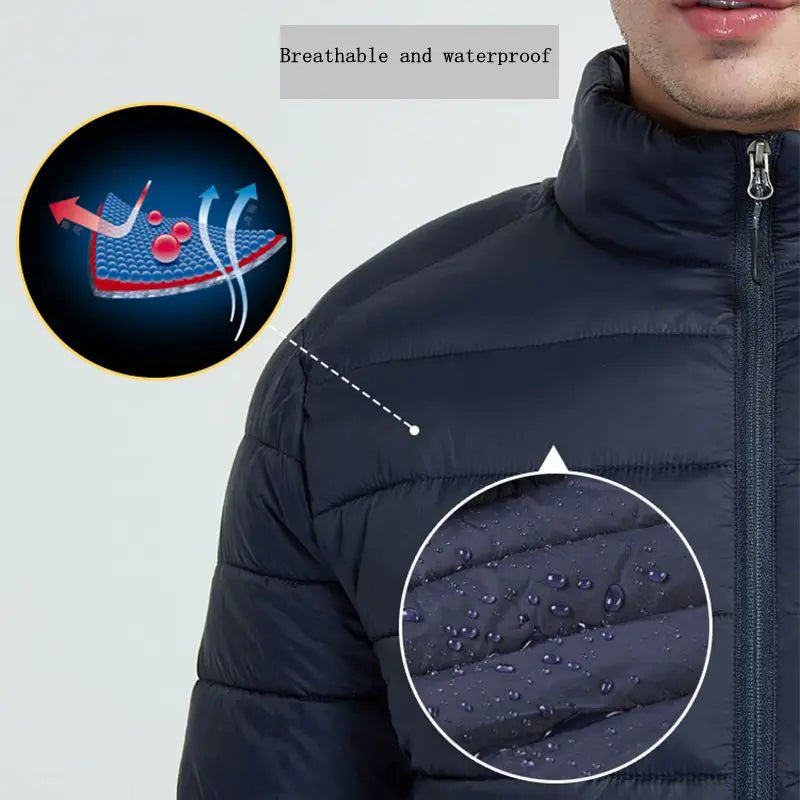 Men Heated Hooded Winter Parka