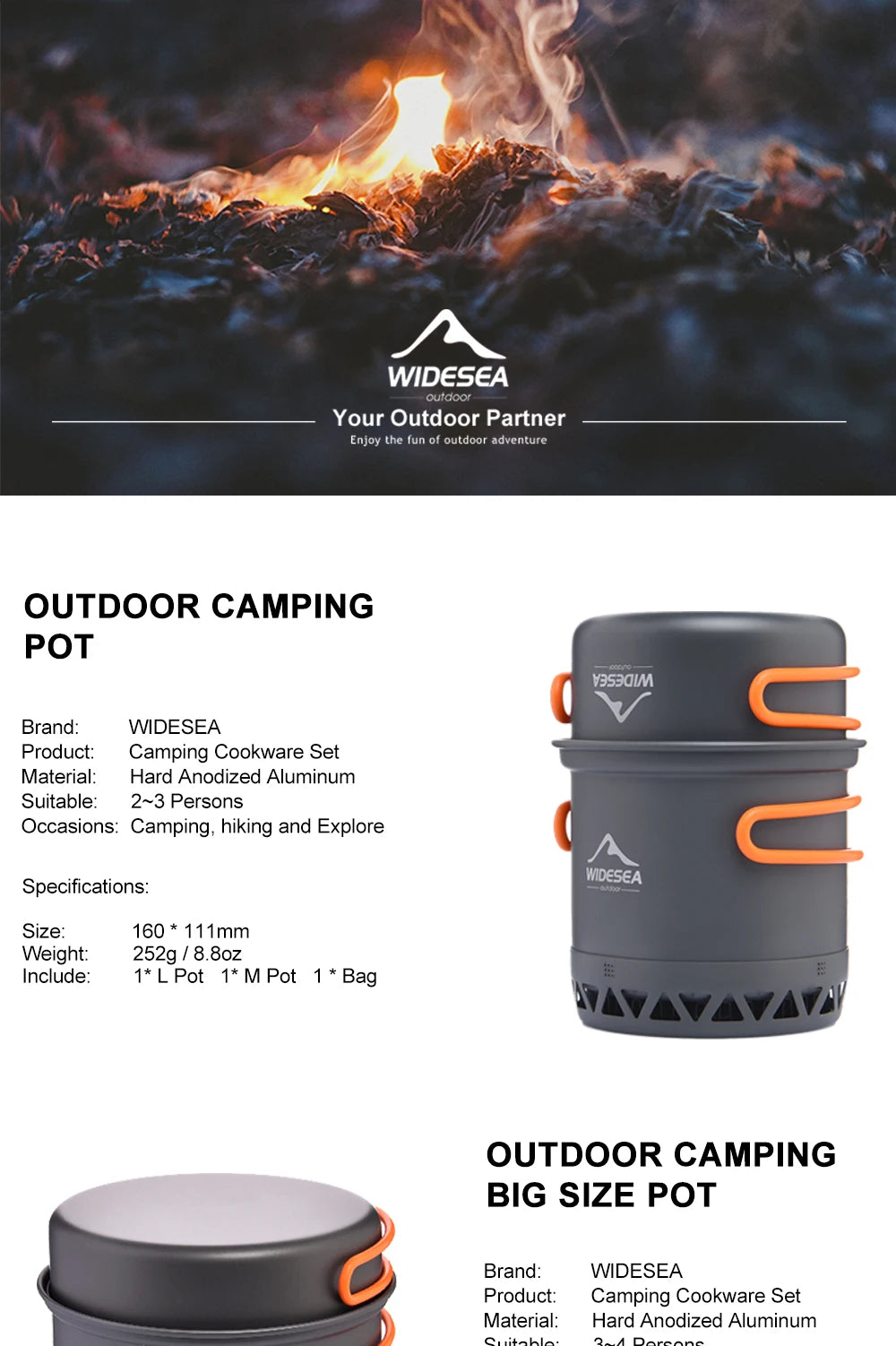 Widesea Camping Cookware Set