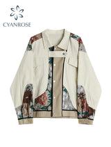 Trendy Women’s Oversized Jean Jacket with Lace Patchwork
