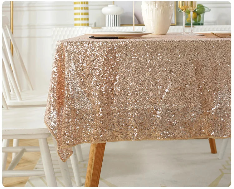 Sequin Rose Gold Tablecloth