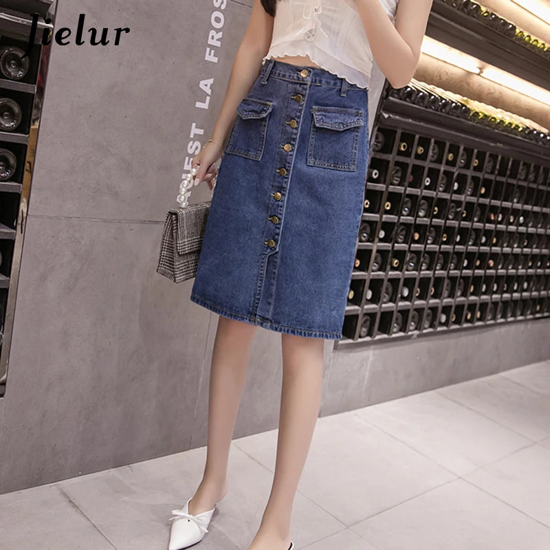 KstyleClassic™ – High Waist Pocket Skirt (S-5XL, Button Design)