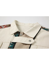 Trendy Women’s Oversized Jean Jacket with Lace Patchwork