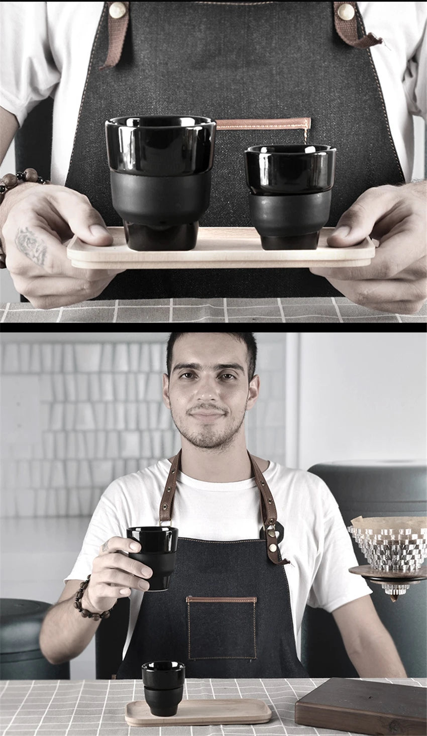 Barista Ceramic Couple Coffee Cups