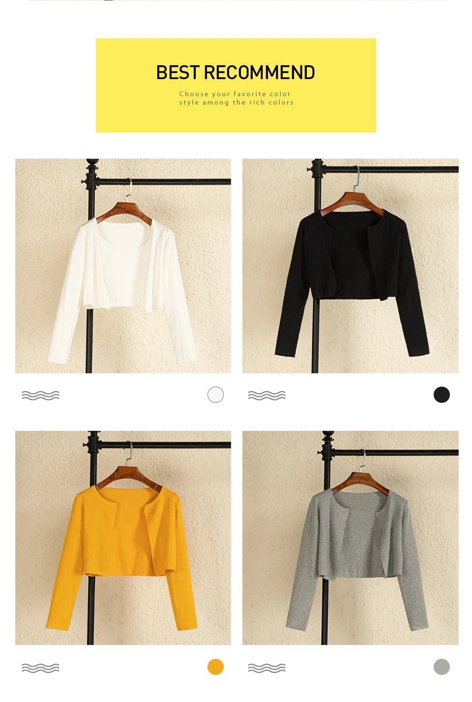 Black Cropped Knitted Korean Style Sweater