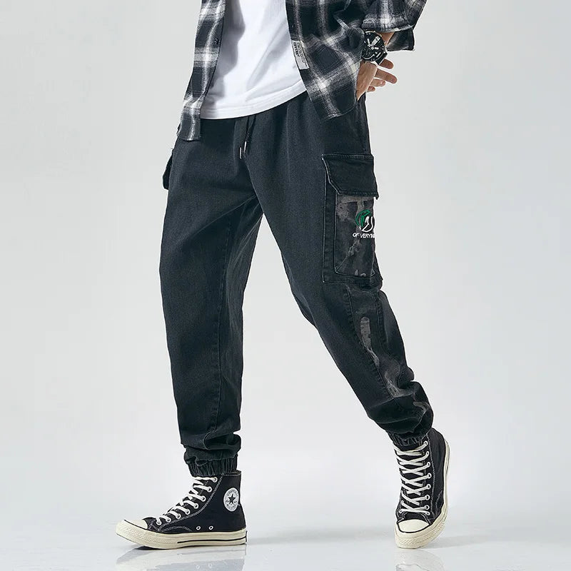Men's Plus Size Harem Denim Joggers
