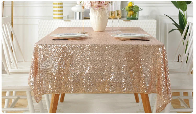 Sequin Rose Gold Tablecloth