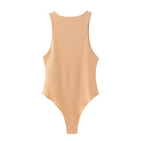 Women Solid Bodycon Club Bodysuit