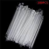 100pcs Clear Disposable PP Straws