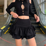 Women Goth Bandage Mini Skirt