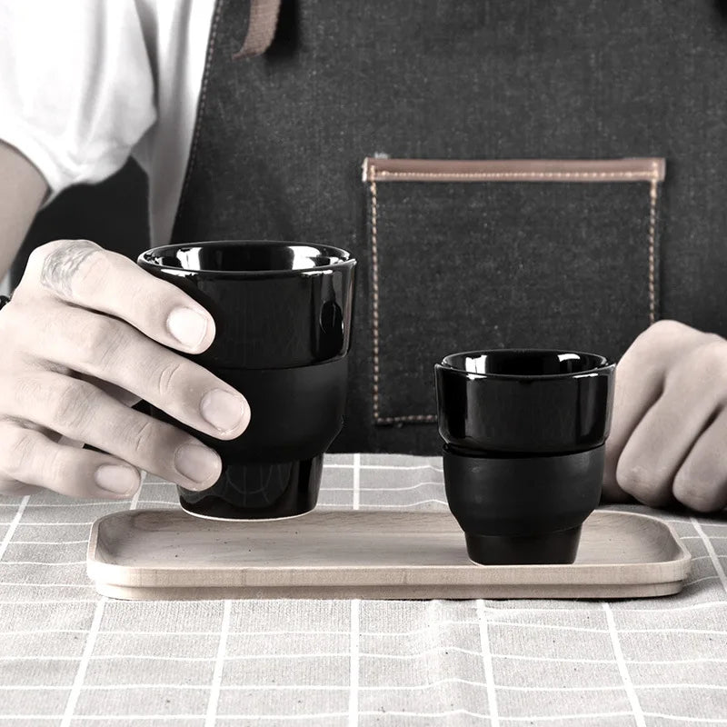 Barista Ceramic Couple Coffee Cups