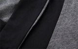 Men's Plus Size Patchwork V Neck T-Shirt – Black