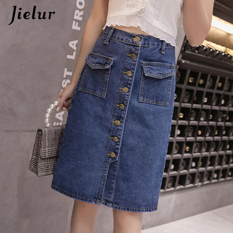 KstyleClassic™ – High Waist Pocket Skirt (S-5XL, Button Design)