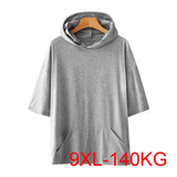 Men's Plus Size Hooded T-Shirt – 5XL to 9XL
