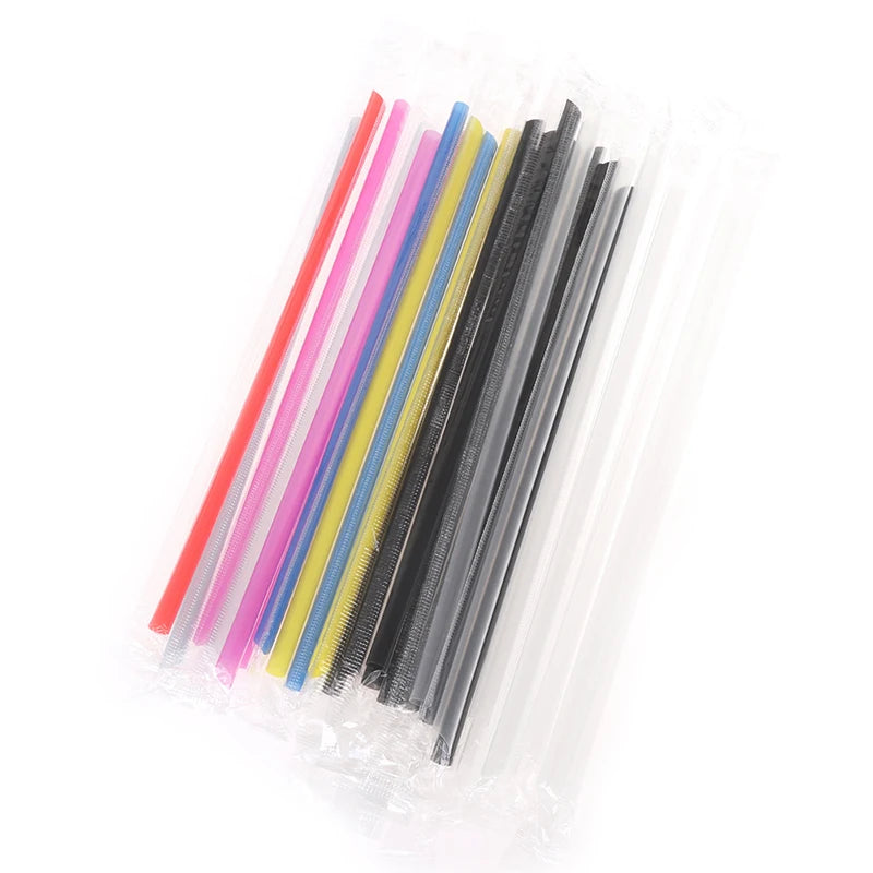 100pcs Clear Disposable PP Straws