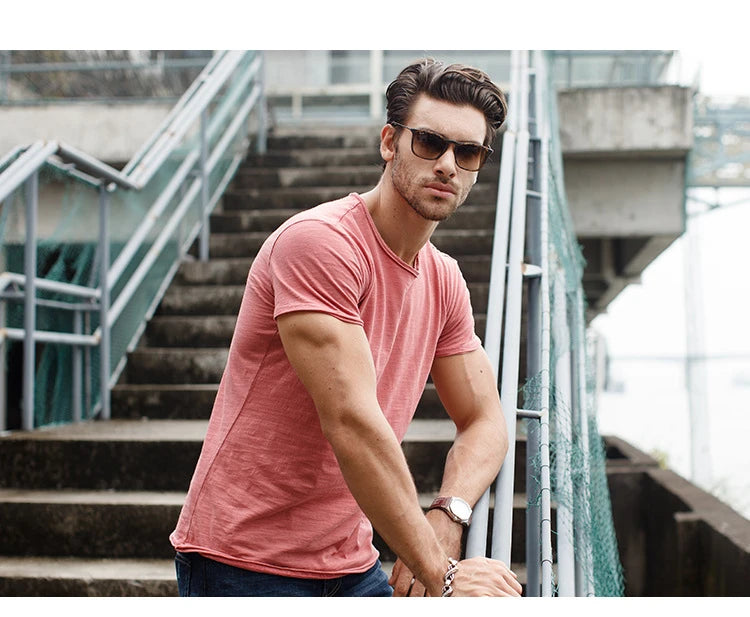 Men Cotton O-Neck Summer T-Shirt