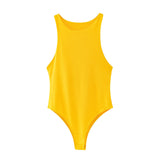Women Solid Bodycon Club Bodysuit
