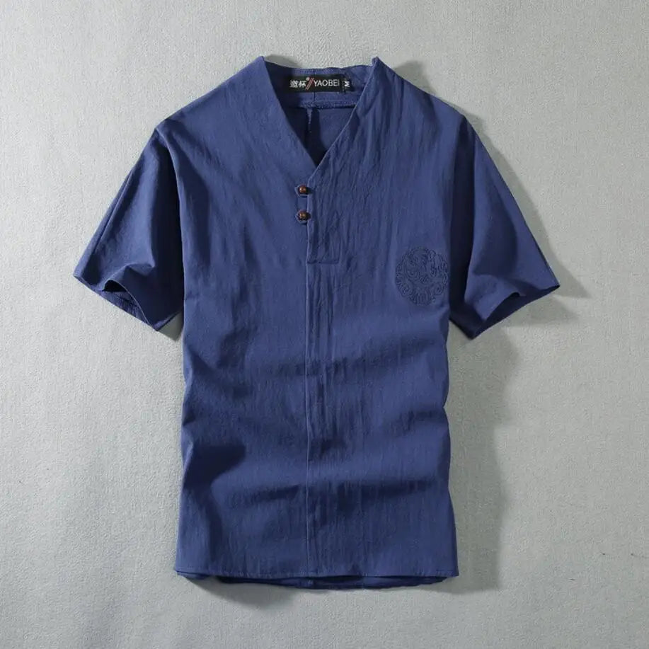 Men's Plus Size Linen Tracksuit Set