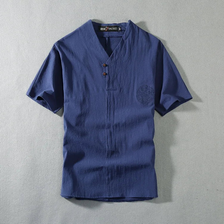 Men's Plus Size Linen Tracksuit Set