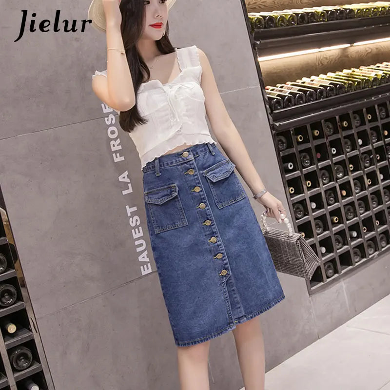 KstyleClassic™ – High Waist Pocket Skirt (S-5XL, Button Design)