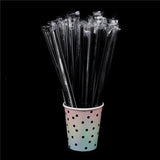 100pcs Clear Disposable PP Straws