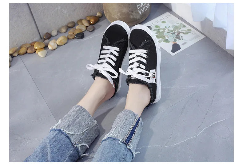 Women Canvas Shoes Classic Lace Up Sneakers