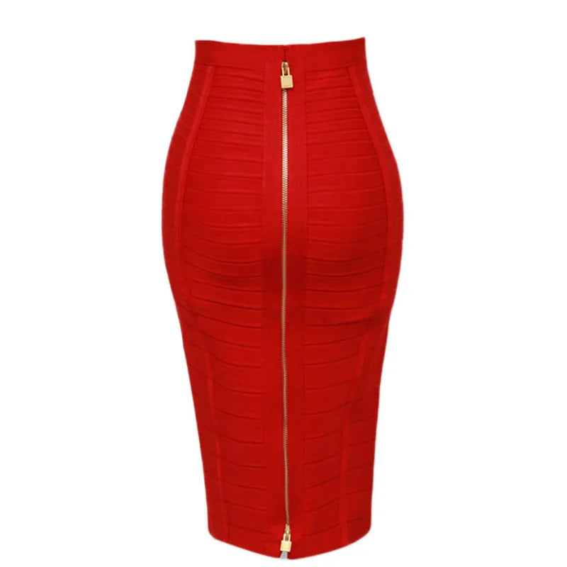 Women Candy Color Knit Skirt