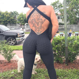 GymHalo™ – Backless Halter Skinny Jumpsuit (Fitness-Focused, Breathable & Bold)