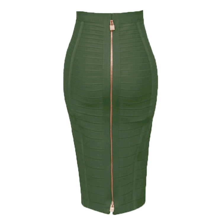 Women Candy Color Knit Skirt