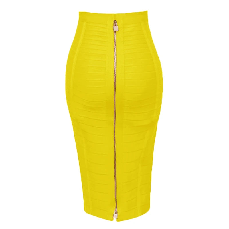Women Candy Color Knit Skirt