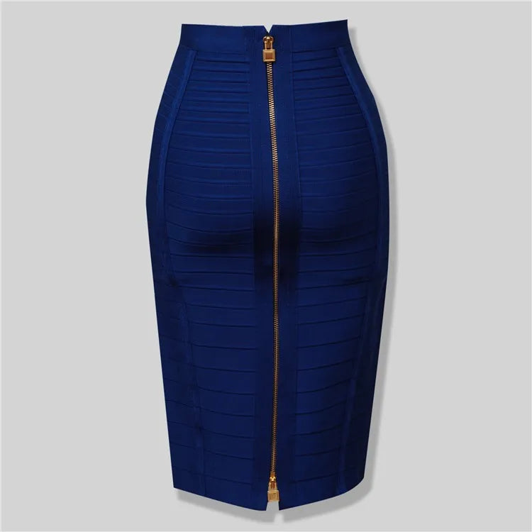 Women Candy Color Knit Skirt