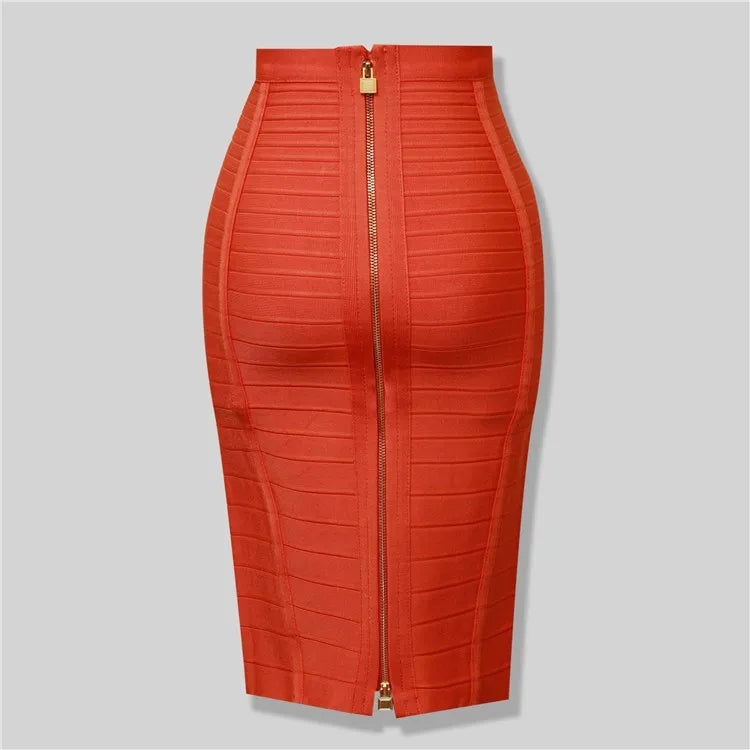Women Candy Color Knit Skirt