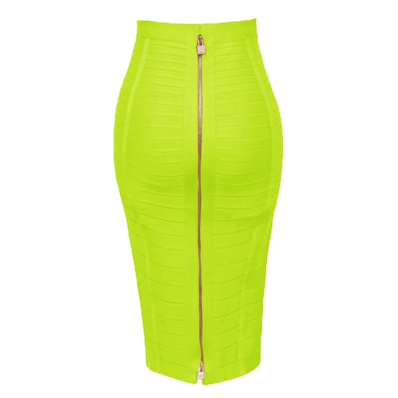 Women Candy Color Knit Skirt