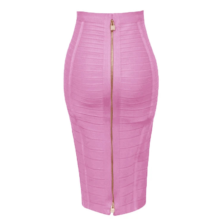 Women Candy Color Knit Skirt