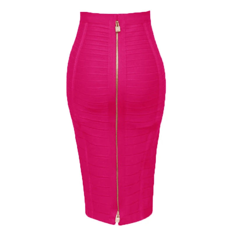 Women Candy Color Knit Skirt