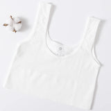 RibSculpt™ seamless ribbed camisole in white, ideal for fitness and summer wear.