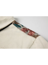Trendy Women’s Oversized Jean Jacket with Lace Patchwork