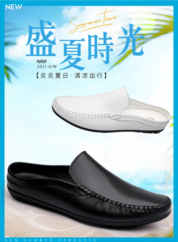 Men’s Summer Leather Mules