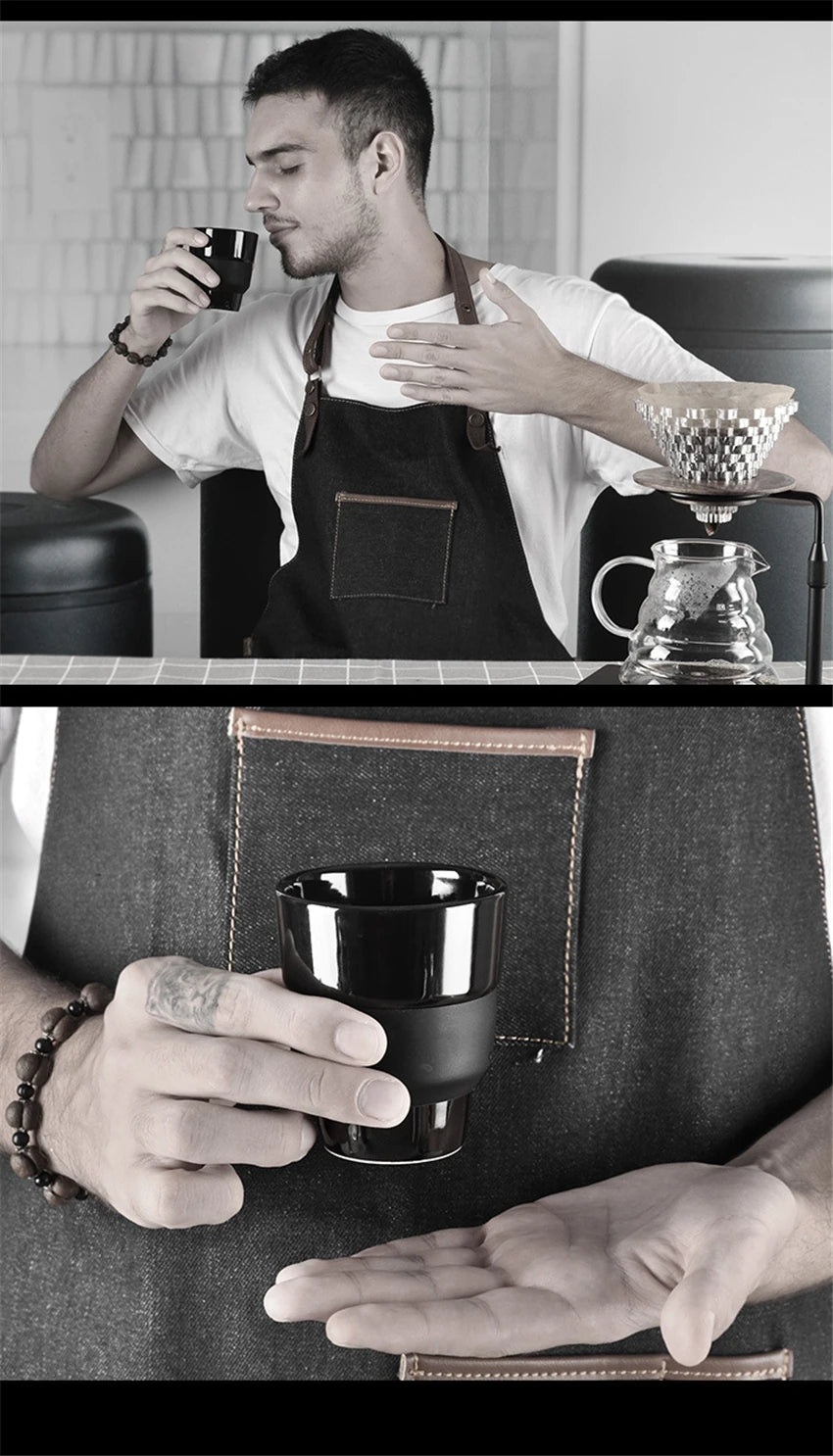 Barista Ceramic Couple Coffee Cups