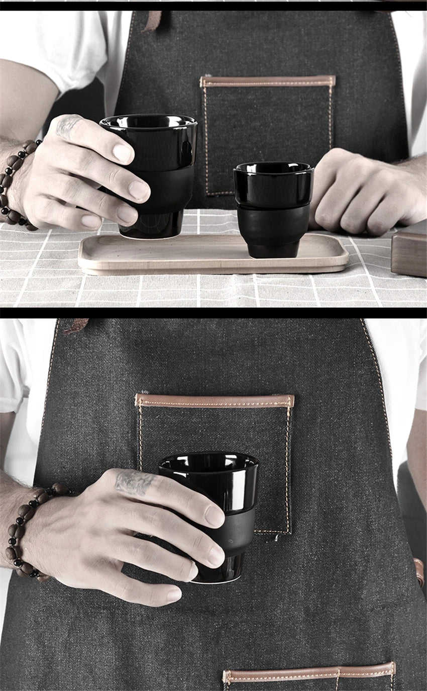Barista Ceramic Couple Coffee Cups