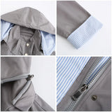 Purple Hooded Waterproof Women's Jacket – Spring Office Outerwear