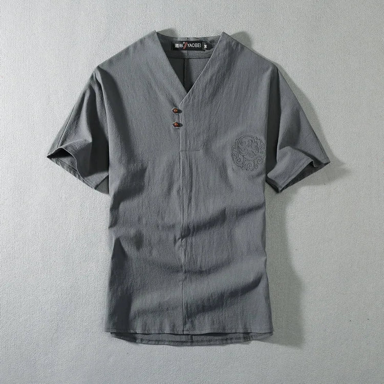 Men's Plus Size Linen Tracksuit Set