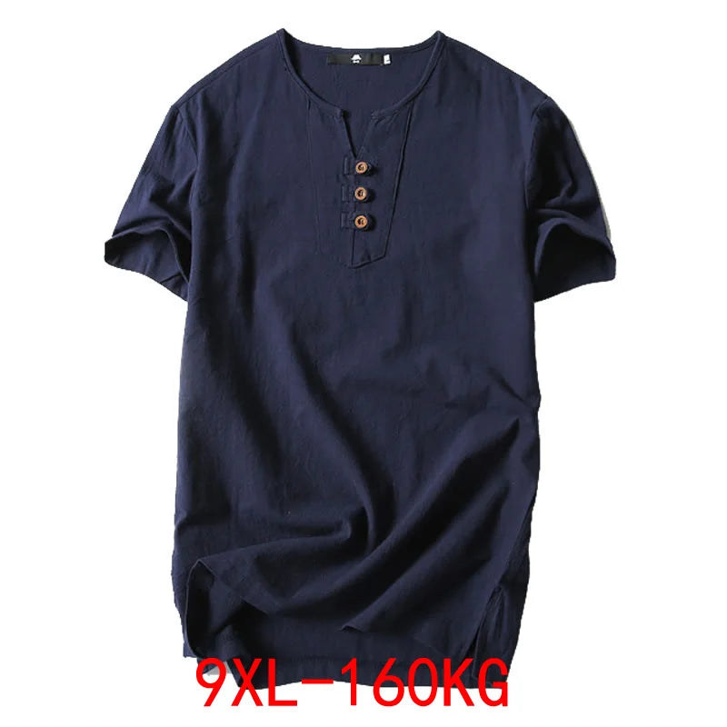 Men's Plus Size Linen T-Shirt – Oversized Summer Fit