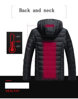 Men Heated Hooded Winter Parka