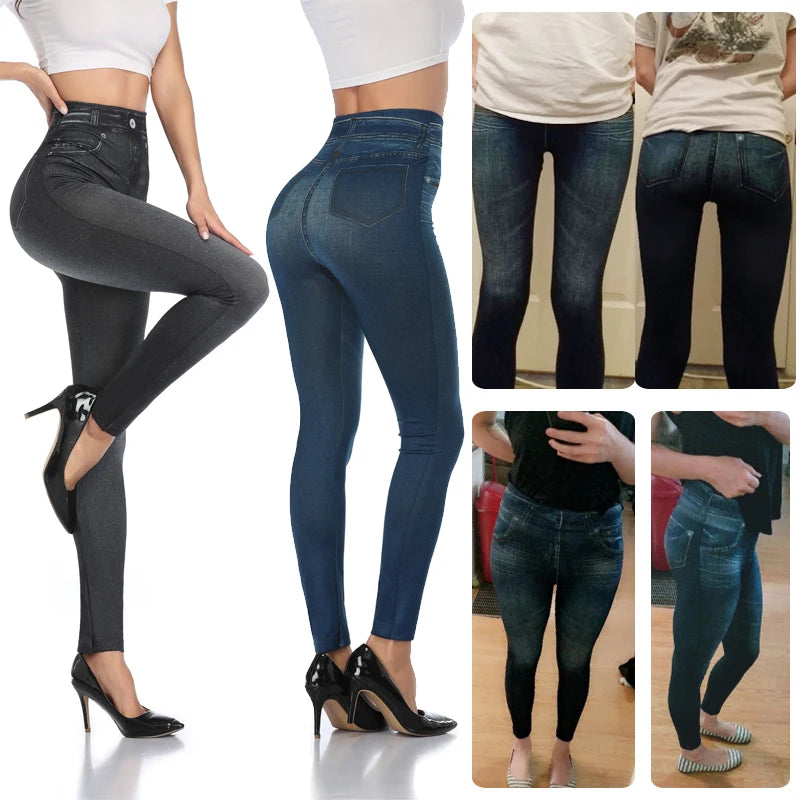Women Printed Denim Leggings
