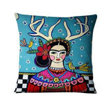 Mexican Girl Painting Pillow