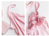 HalterSilk™ U-Neck Mulberry Silk Cami in pink, featuring solid straps and lightweight fabric for summer wear.