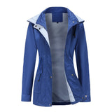 Purple Hooded Waterproof Women's Jacket – Spring Office Outerwear