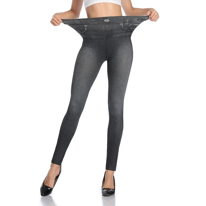 Women Printed Denim Leggings